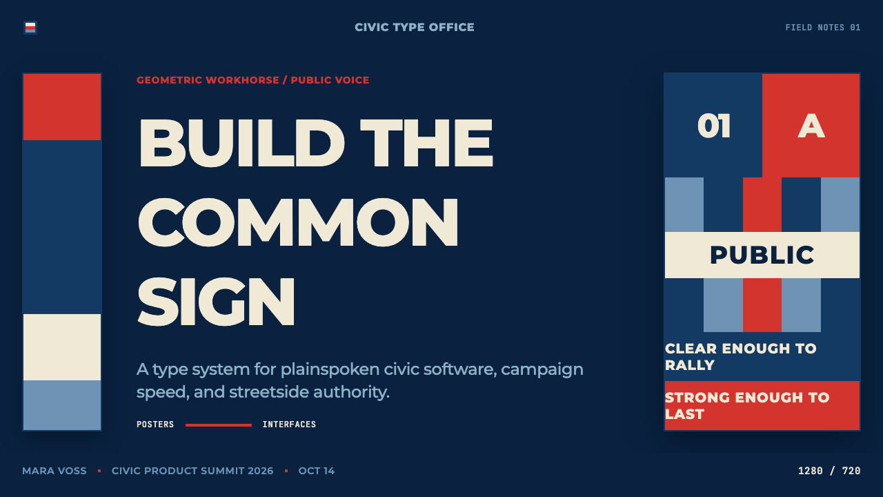 Gotham Geometric Sans 设计风格用在幻灯片 · 封面上
