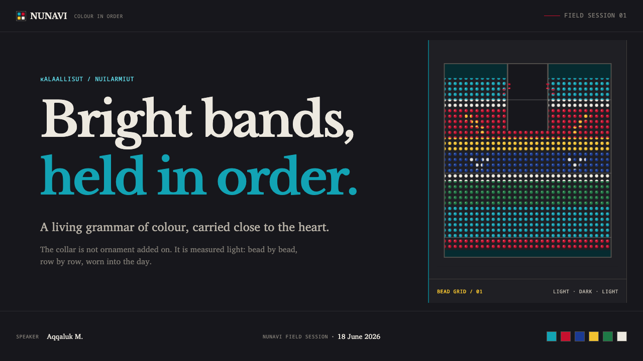 Greenlandic Kalaallisuut design style applied to a Slide · cover