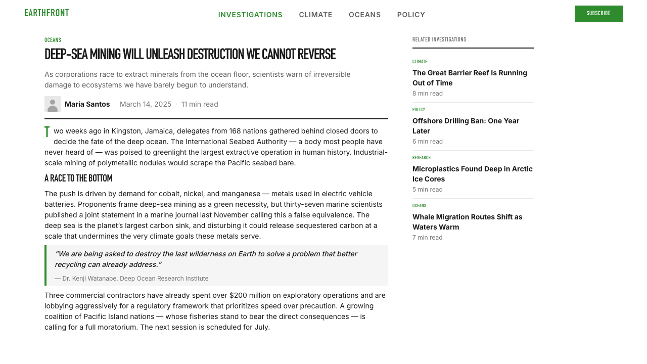 Greenpeace (Activist Poster) 设计风格用在文章页上