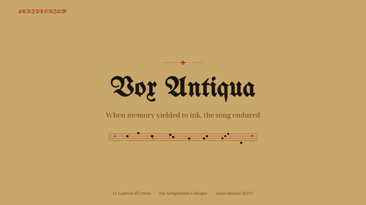 Gregorian Chant Neumes design style applied to a Slide · cover