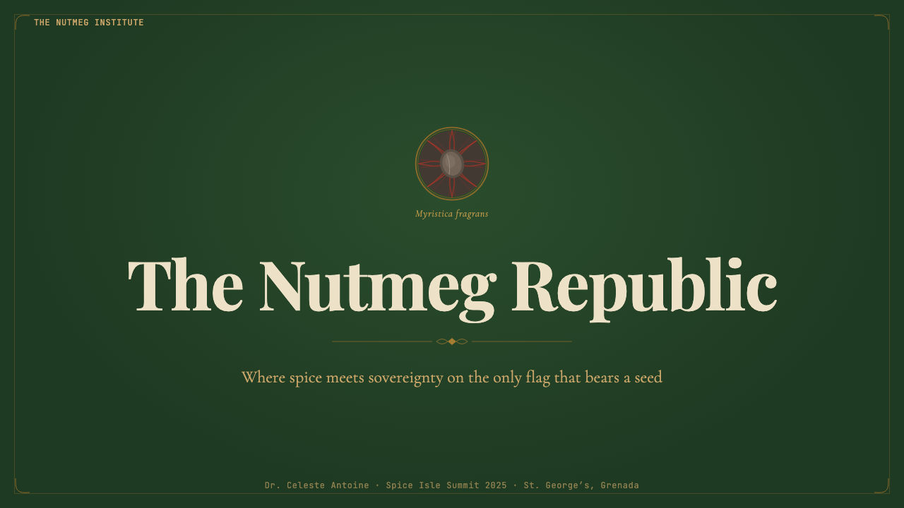 Grenadian Spice & Nutmeg Flag design style applied to a Slide · cover