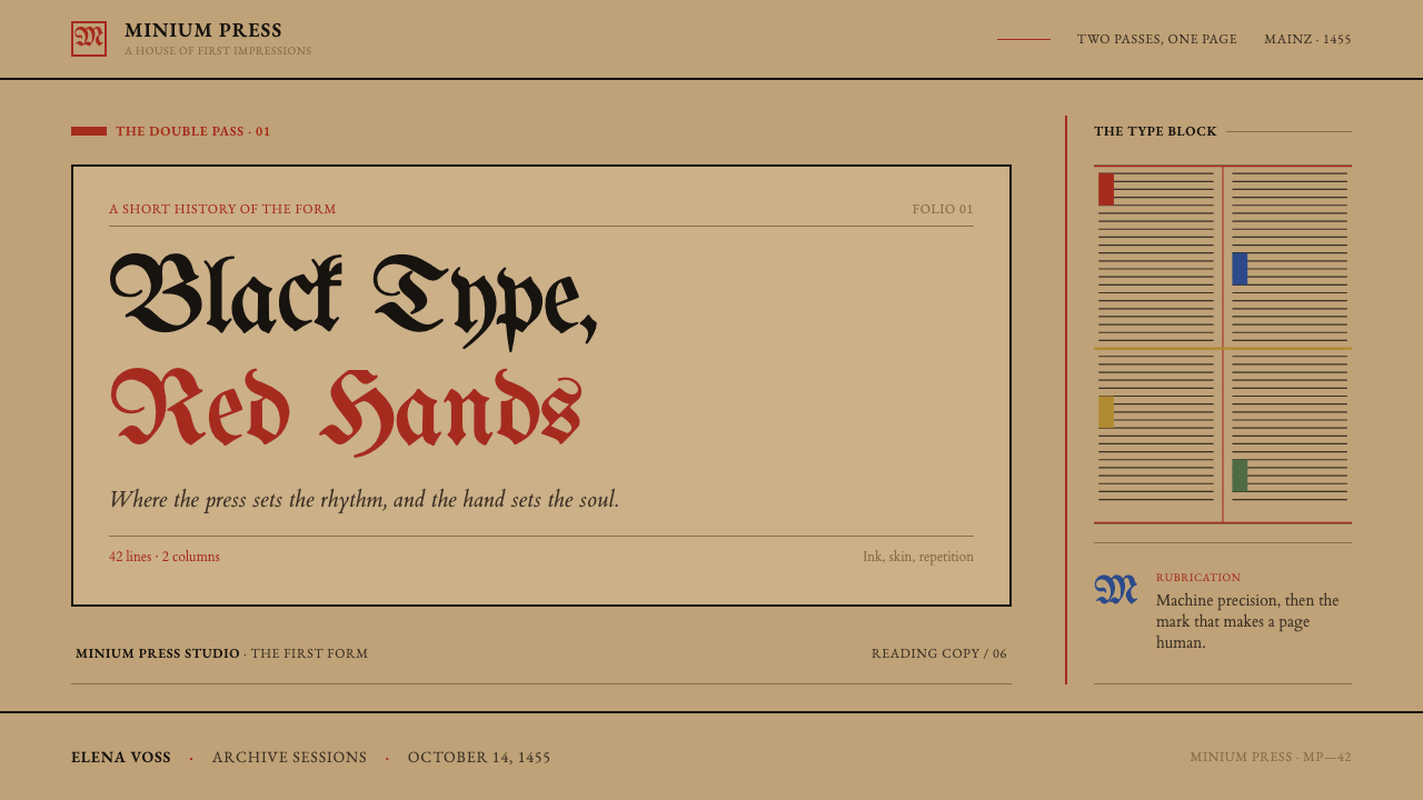 Gutenberg 42-Line Bible design style applied to a Slide · cover