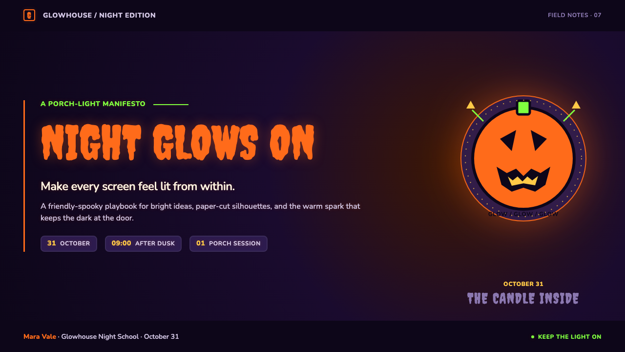 Halloween Jack-o'-Lantern design style applied to a Slide · cover