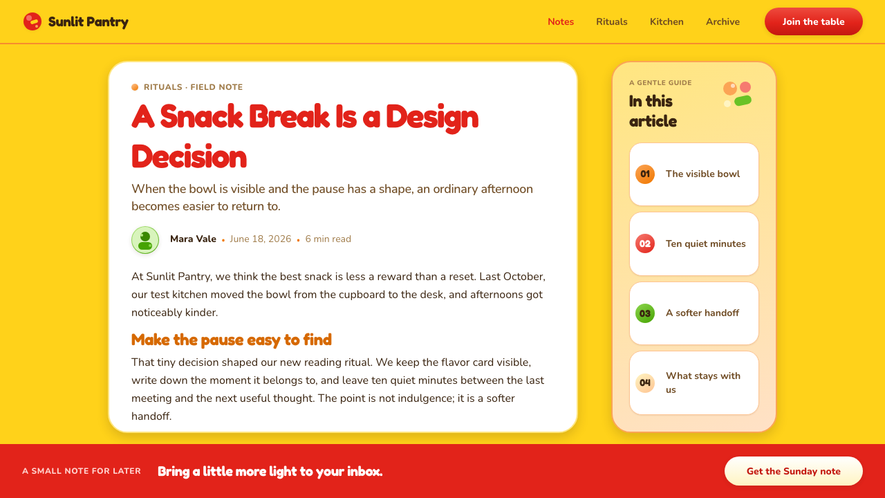 Haribo Goldbears (1922) design style applied to a Article page