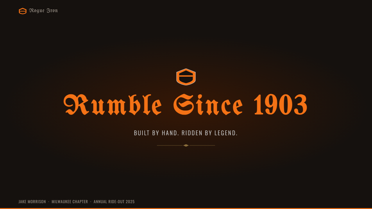 Harley Orange & Black design style applied to a Slide · cover