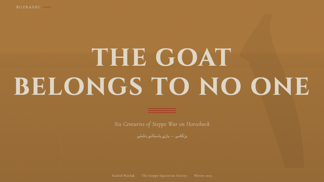 Hazara Buzkashi (Goat-Carcass Polo) design style applied to a Slide · cover