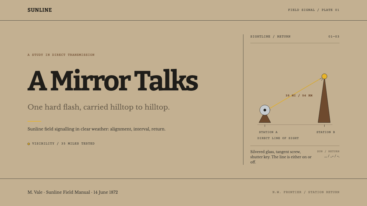 Heliograph Signalling design style applied to a Slide · cover