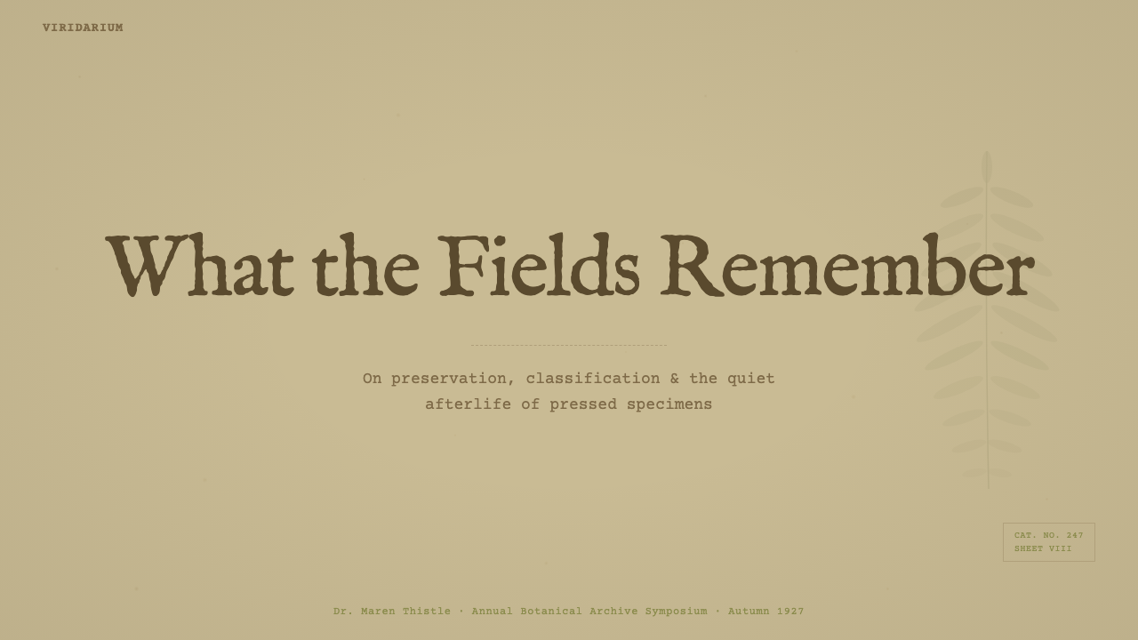 Herbarium Sheet design style applied to a Slide · cover