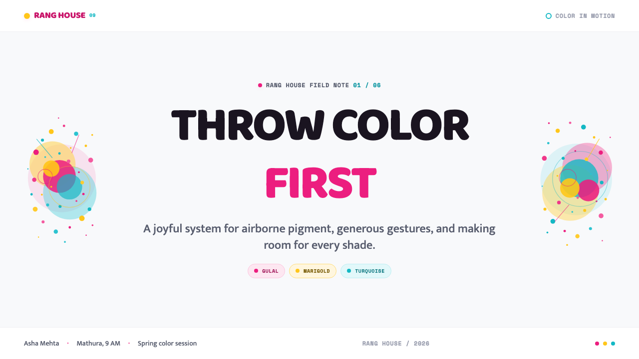 Holi Festival of Colors design style applied to a Slide · cover