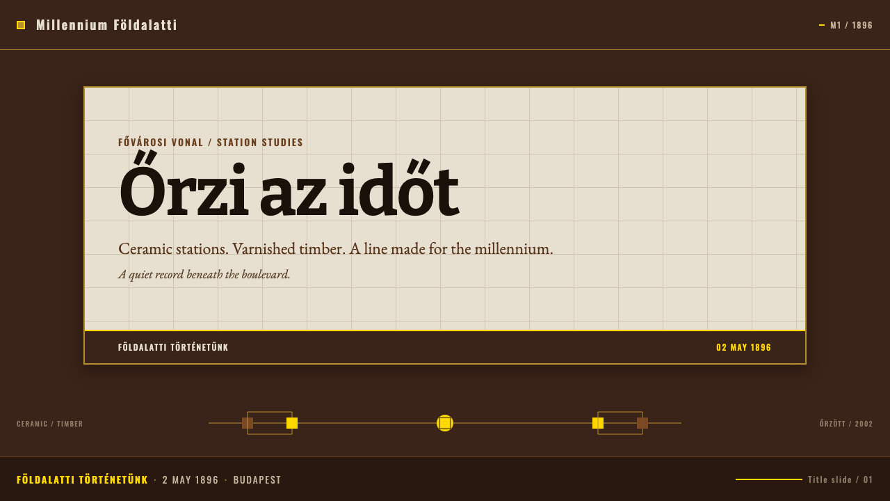 Budapest Millennium Line design style applied to a Slide · cover