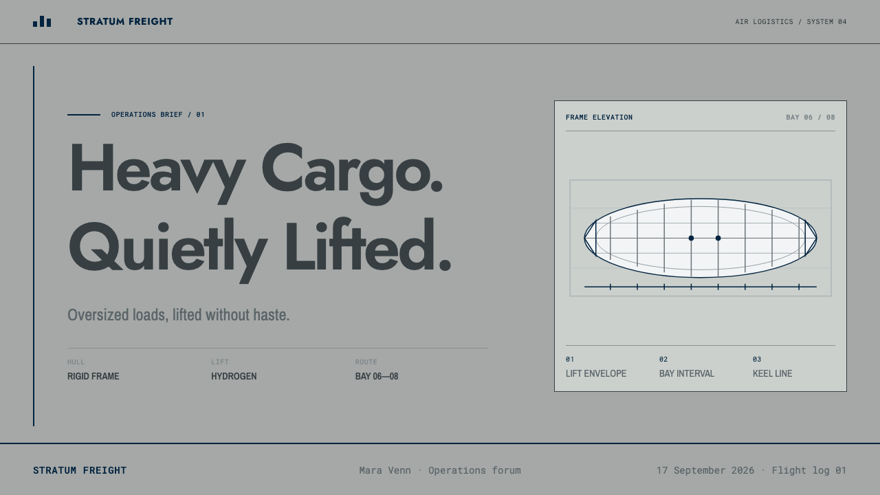 Hydrogen Airship Freight design style applied to a Slide · cover