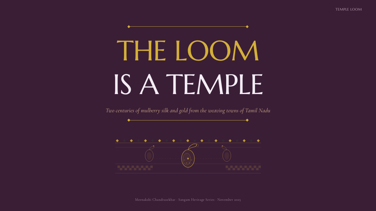 Indian Brinjal Temple Textile 设计风格用在幻灯片 · 封面上