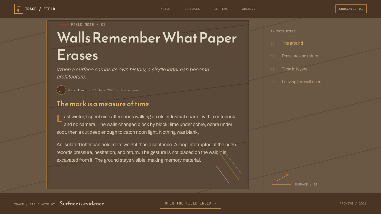 Hurufiyya Movement design style applied to a Article page