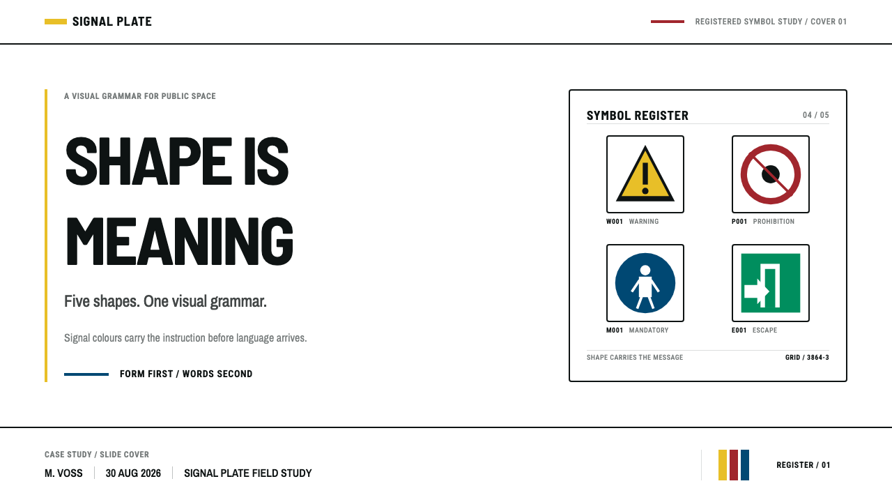 ISO Safety Symbols design style applied to a Slide · cover