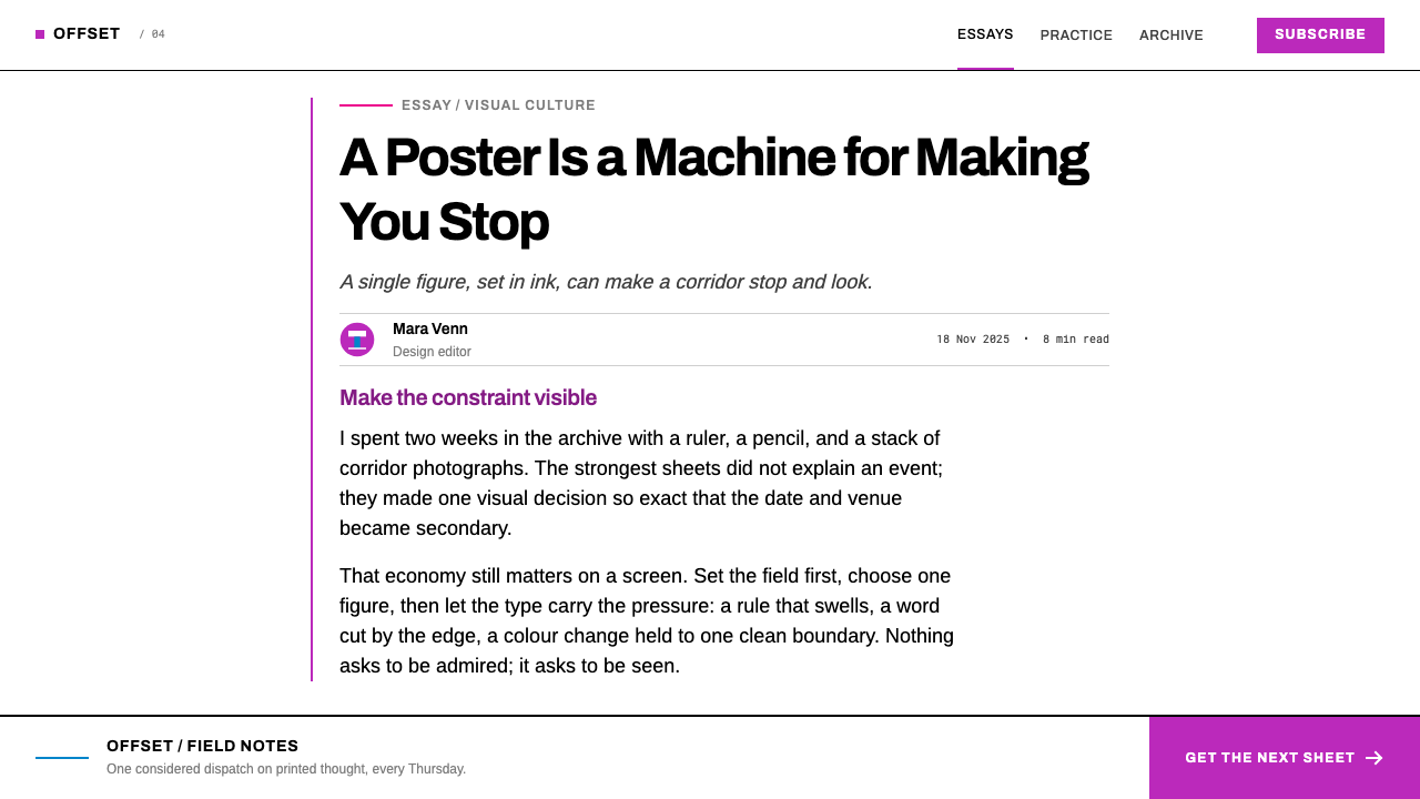 Jacqueline Casey MIT Posters design style applied to a Article page
