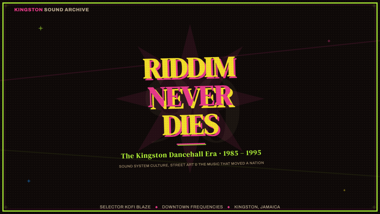 Jamaican Dancehall 1990 Poster design style applied to a Slide · cover