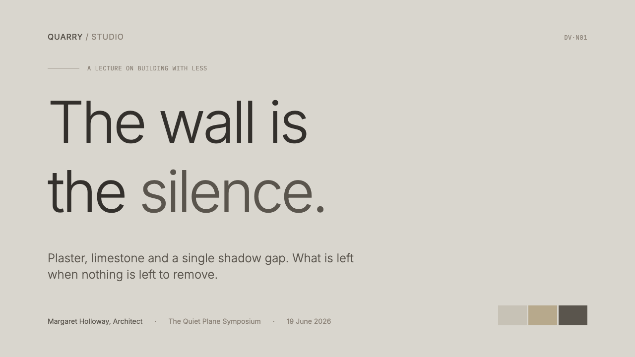 John Pawson Minimalism 设计风格用在幻灯片 · 封面上