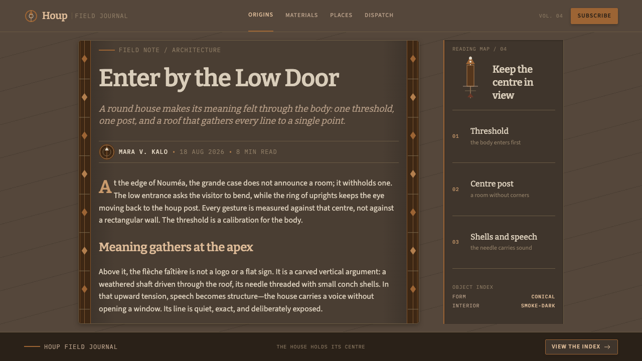 Kanak Grande Case design style applied to a Article page