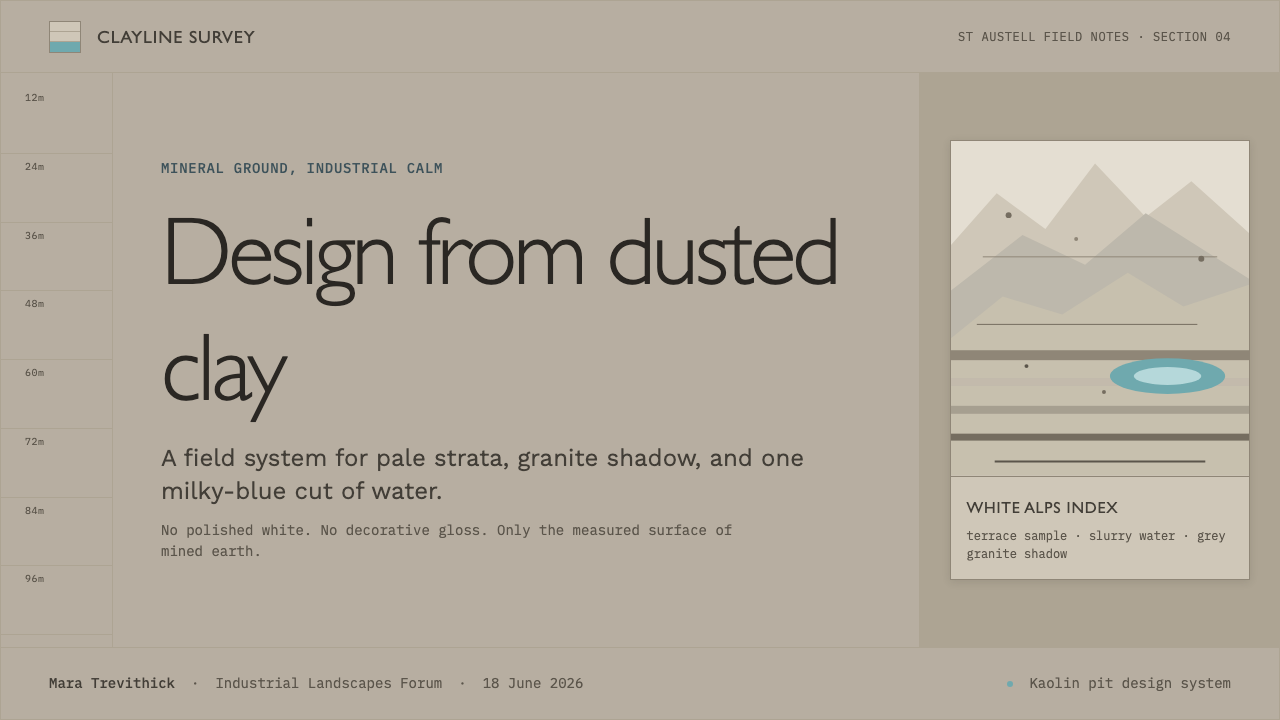 Kaolin Porcelain Clay Pit design style applied to a Slide · cover