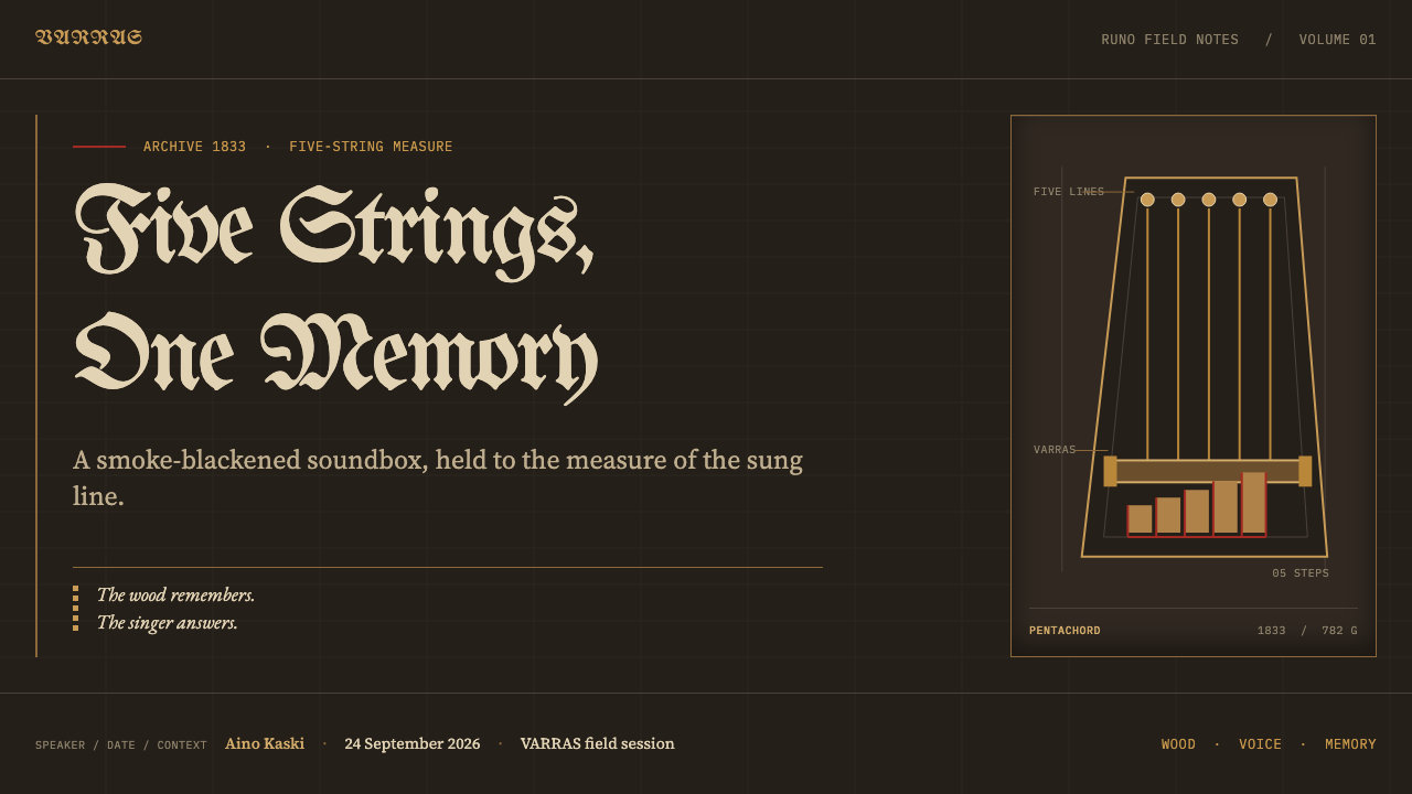 Karelian Kantele & Runo design style applied to a Slide · cover