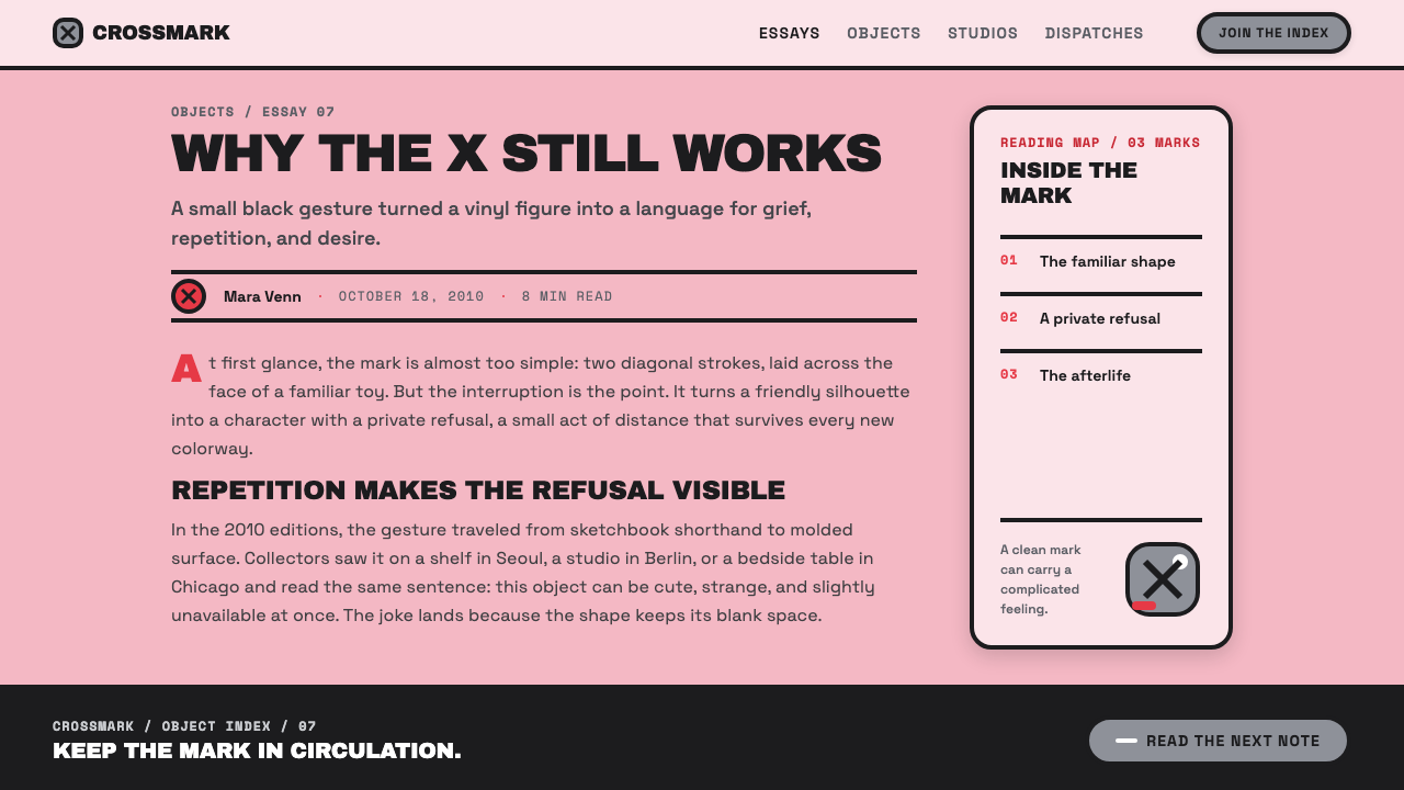 KAWS Companion (2010) design style applied to a Article page