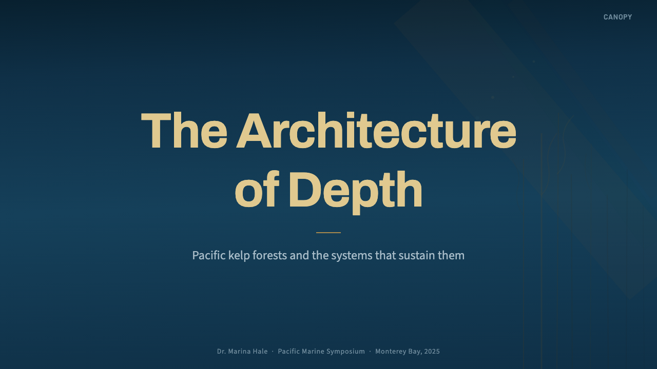 Pacific Kelp Forest design style applied to a Slide · cover