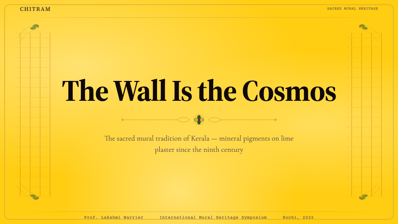 Kerala Mural Temple 设计风格用在幻灯片 · 封面上