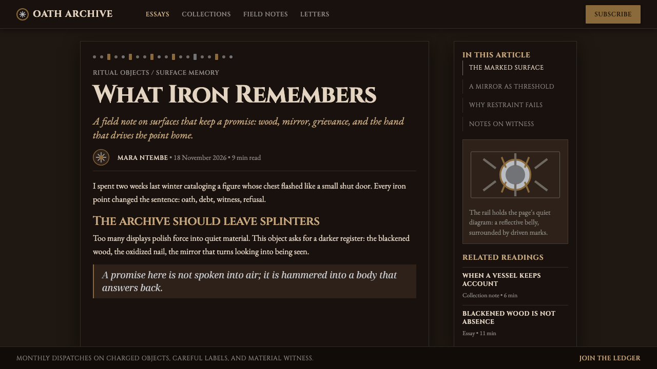 Kongo Nkisi Nkondi Power Figure design style applied to a Article page