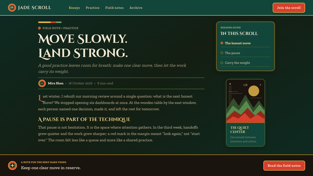 Kung Fu Panda (2008) design style applied to a Article page