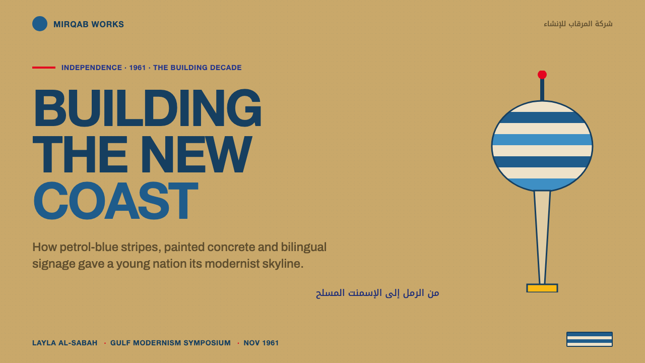 Kuwait Oil-Era Modernism 设计风格用在幻灯片 · 封面上