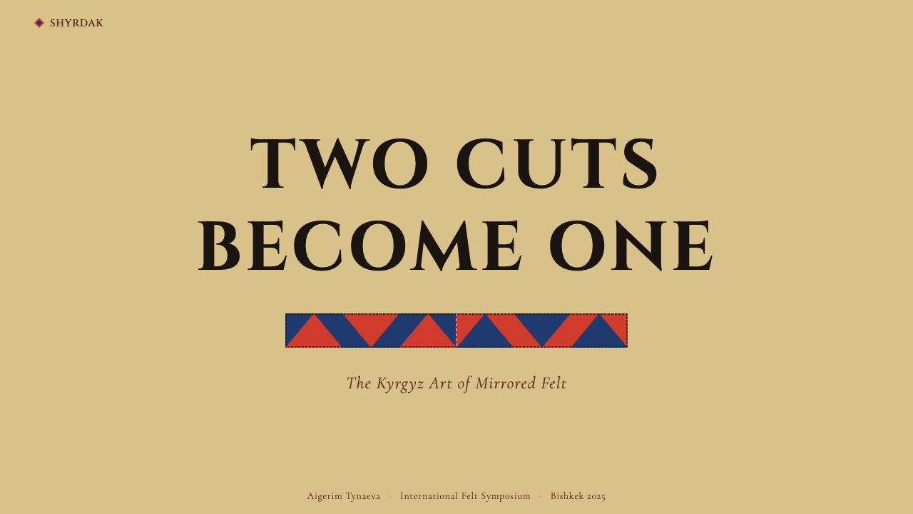 Kyrgyz Shyrdak Felt Rug design style applied to a Slide · cover