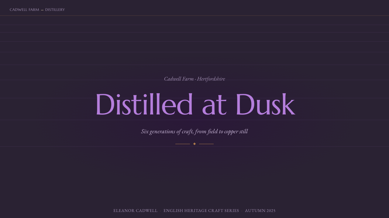Lavender Distillery 设计风格用在幻灯片 · 封面上