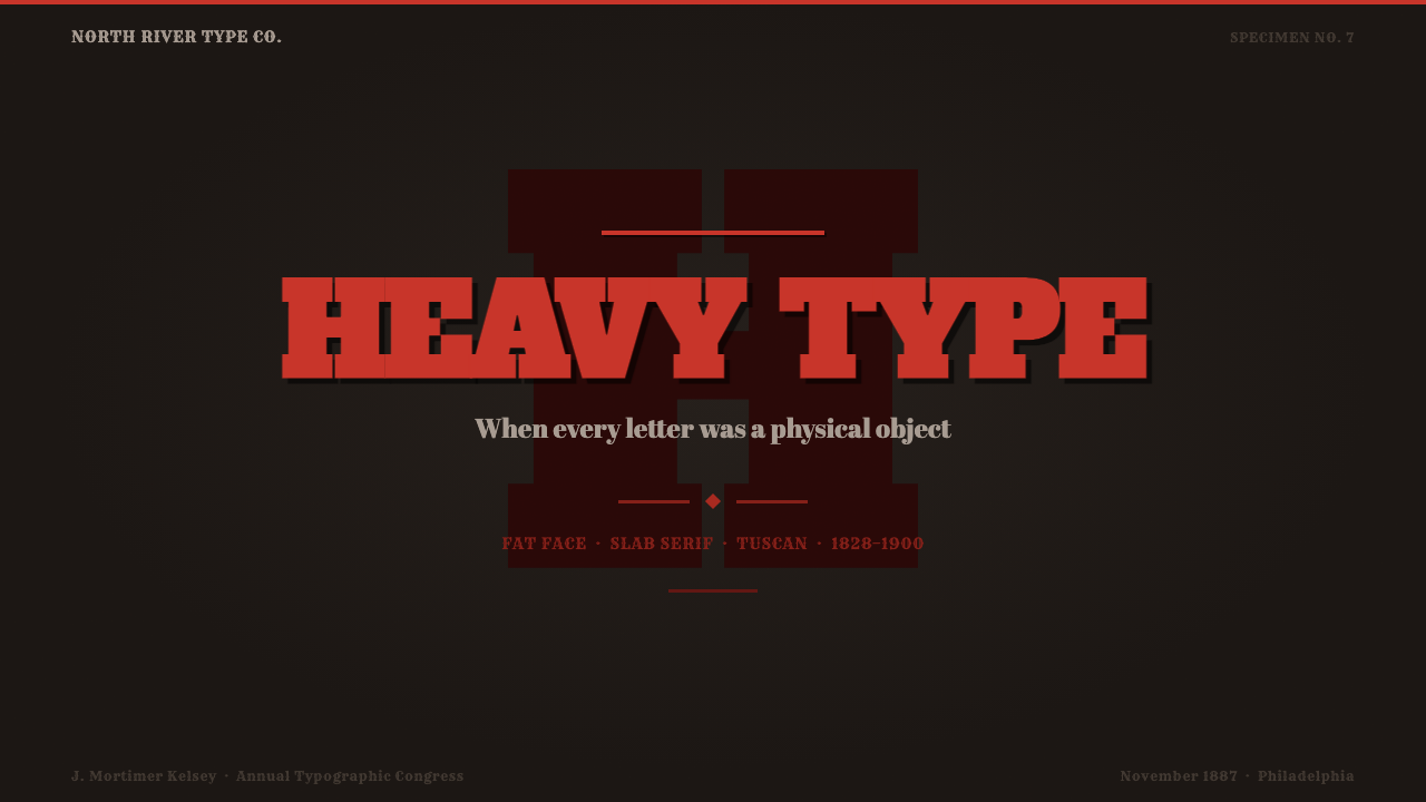 Wood Type Specimen design style applied to a Slide · cover