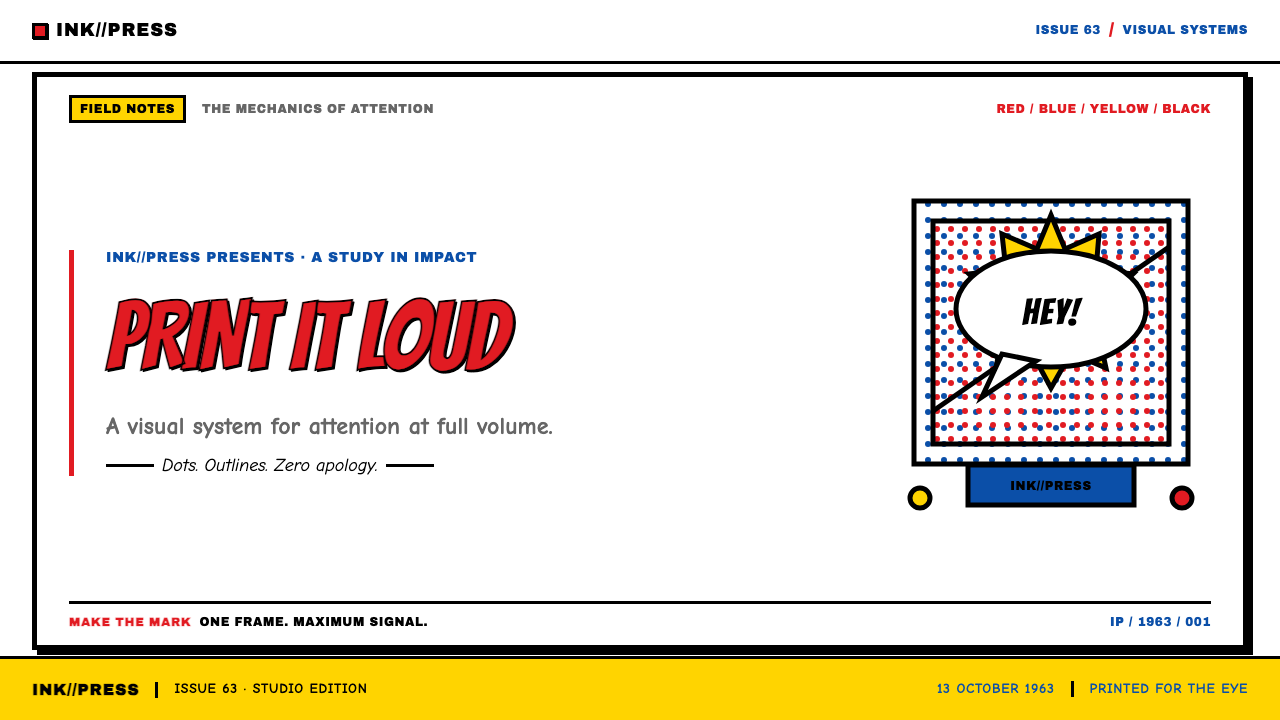 Lichtenstein Ben-Day (1963) design style applied to a Slide · cover
