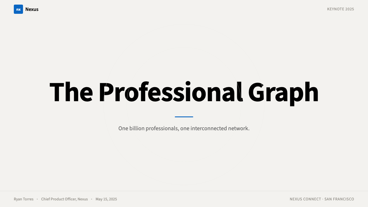 LinkedIn 设计风格用在幻灯片 · 封面上
