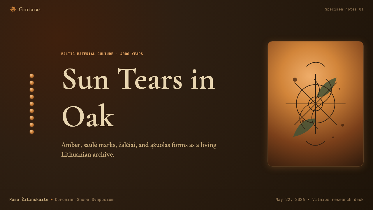 Lithuanian Amber (Baltic Pagan) design style applied to a Slide · cover
