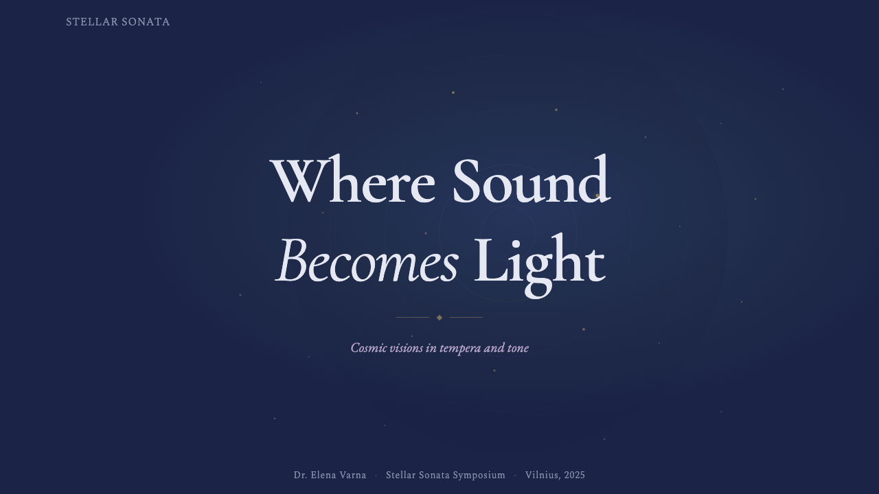 Čiurlionis Symbolism design style applied to a Slide · cover