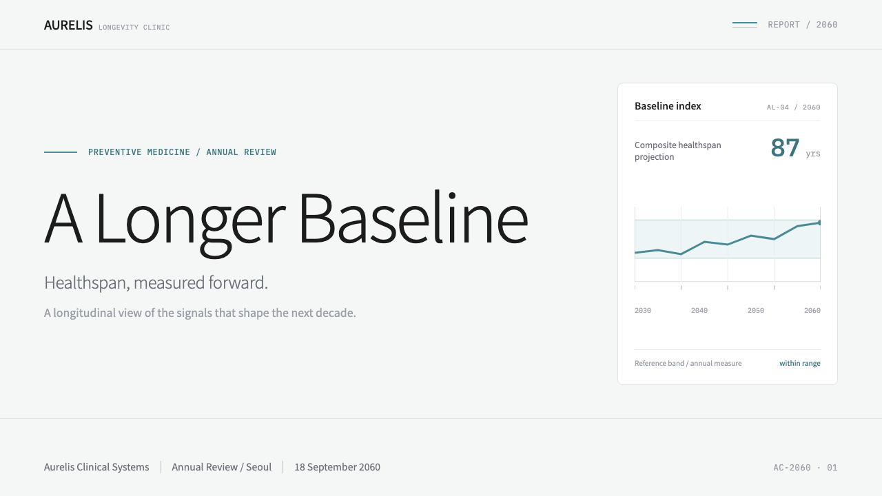 Longevity Clinic design style applied to a Slide · cover
