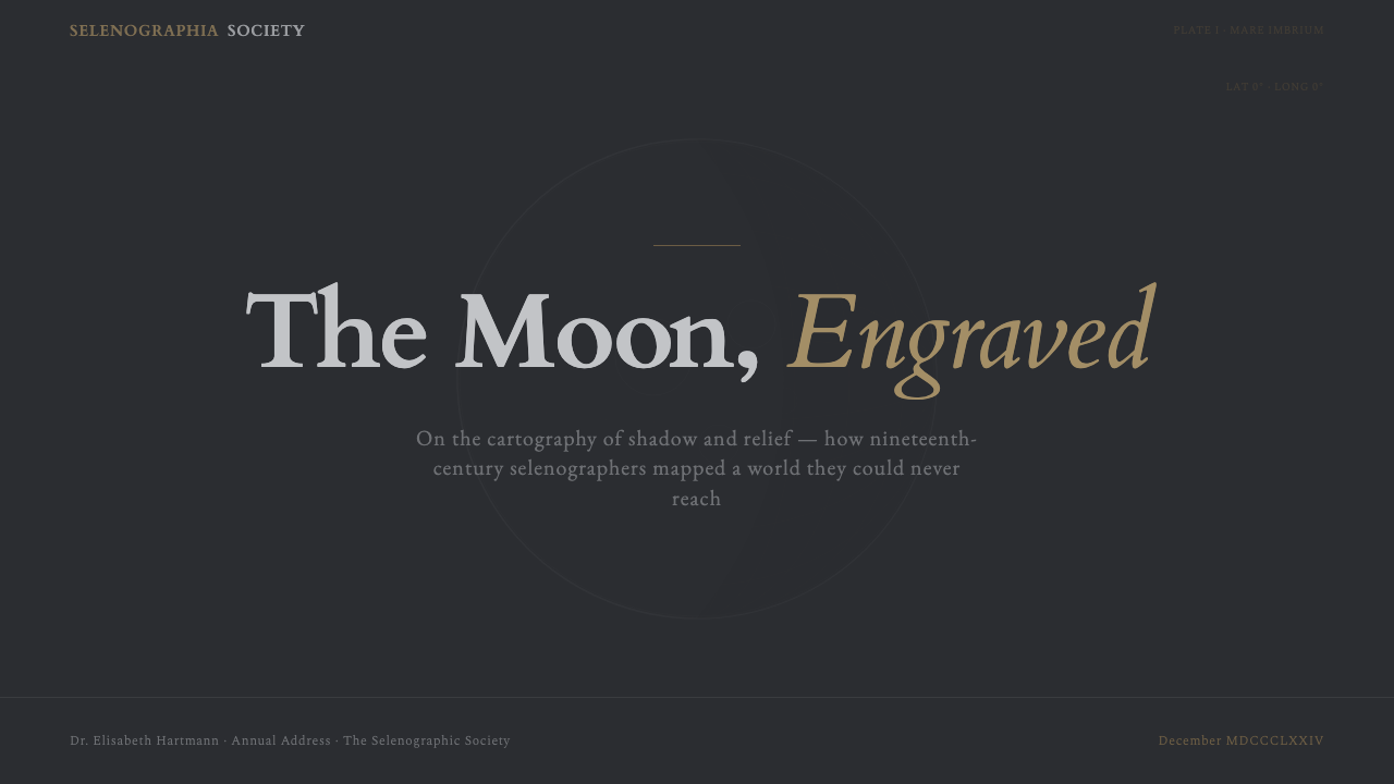 Lunar Selenography design style applied to a Slide · cover