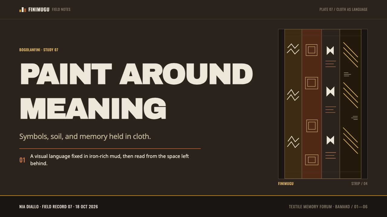Bogolanfini Mudcloth design style applied to a Slide · cover