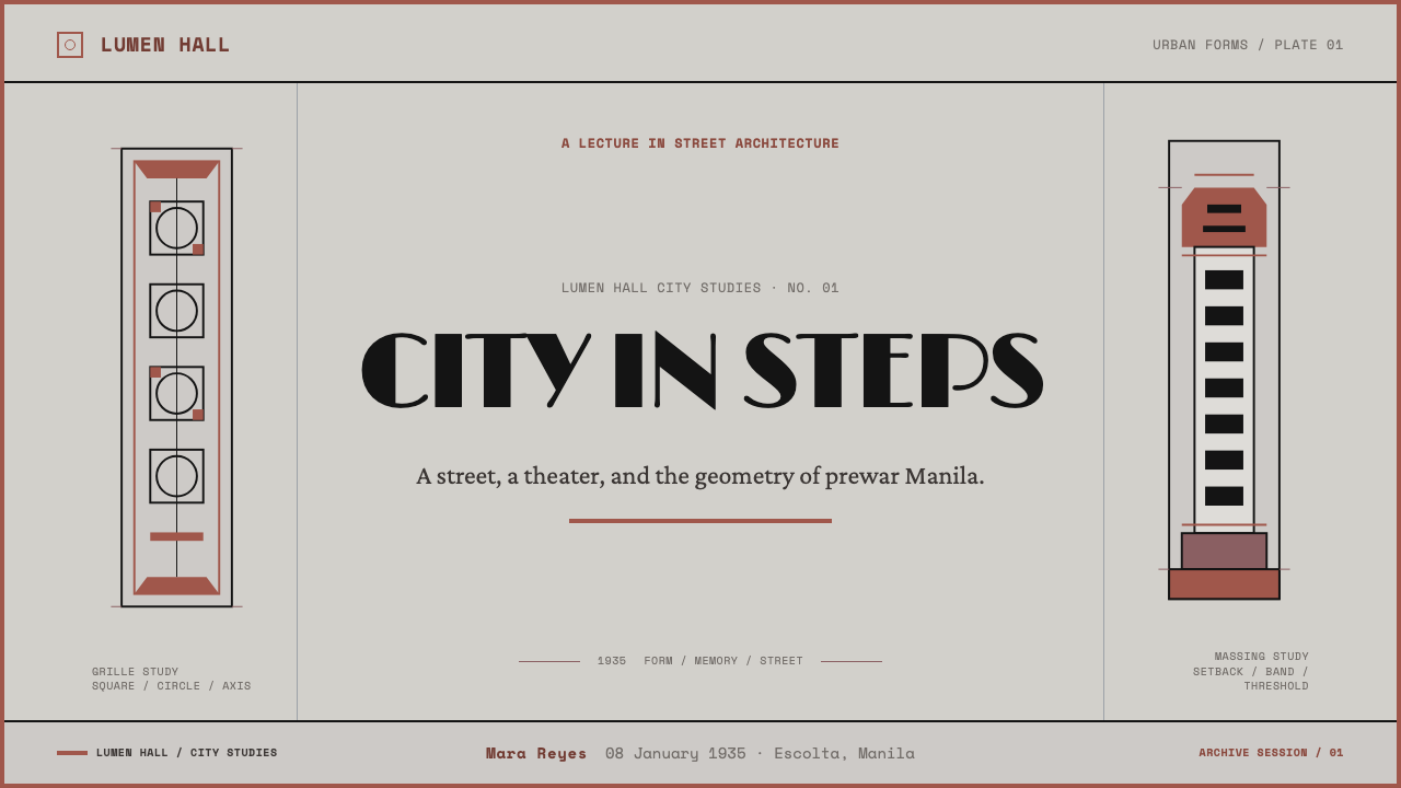 Escolta Art Deco Manila 设计风格用在幻灯片 · 封面上