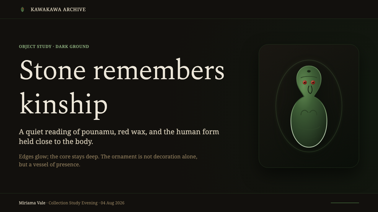 Māori Hei-Tiki Pounamu design style applied to a Slide · cover