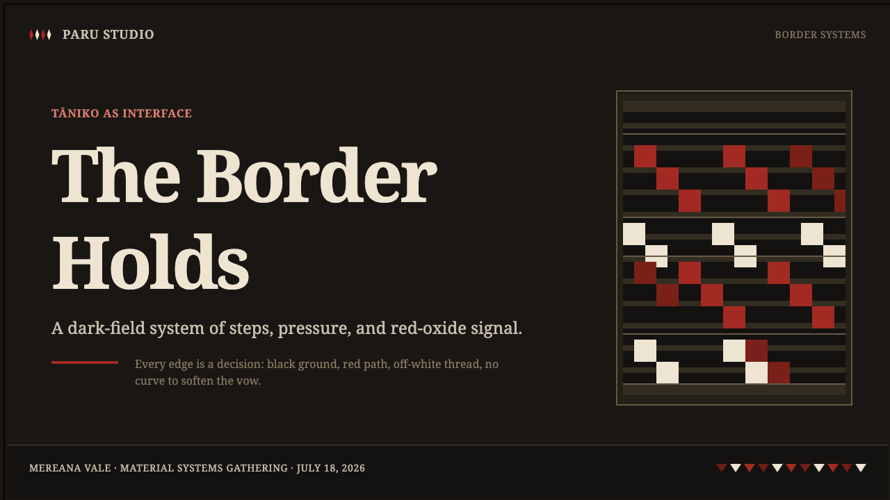 Māori Tāniko Border Weave design style applied to a Slide · cover