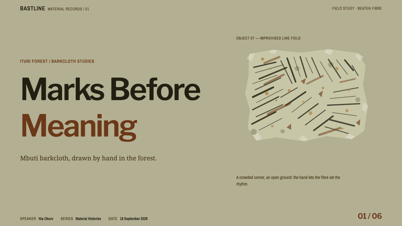 Mbuti Barkcloth design style applied to a Slide · cover
