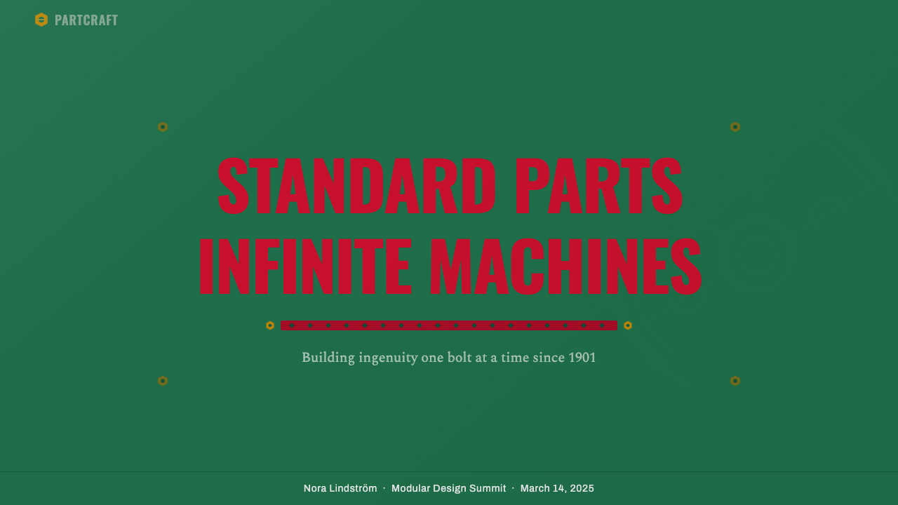Meccano Erector Set design style applied to a Slide · cover