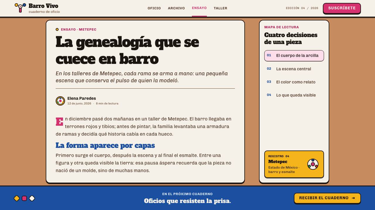 Metepec Tree of Life design style applied to an Article page