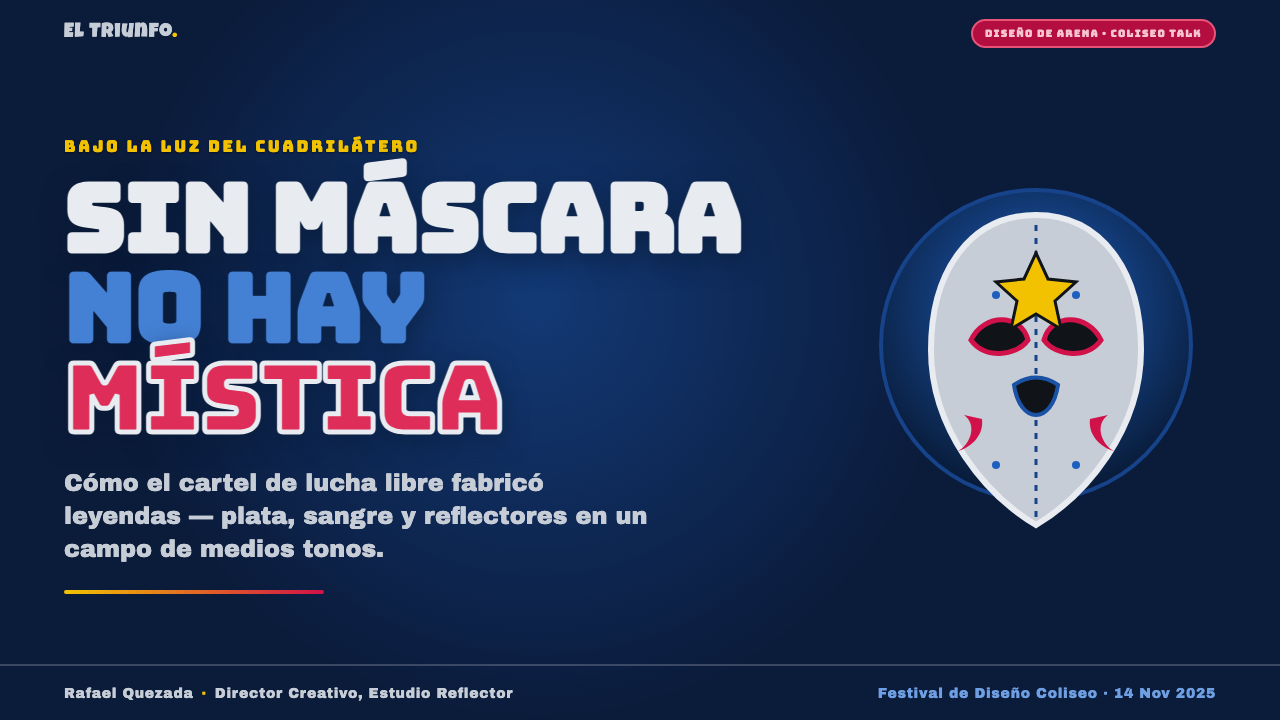 Mexican Lucha Mask Graphic 设计风格用在幻灯片 · 封面上