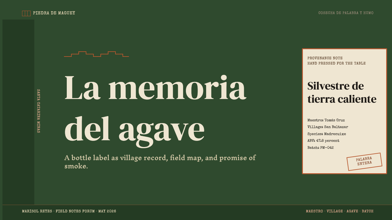 Mexican Mezcal Craft design style applied to a Slide · cover