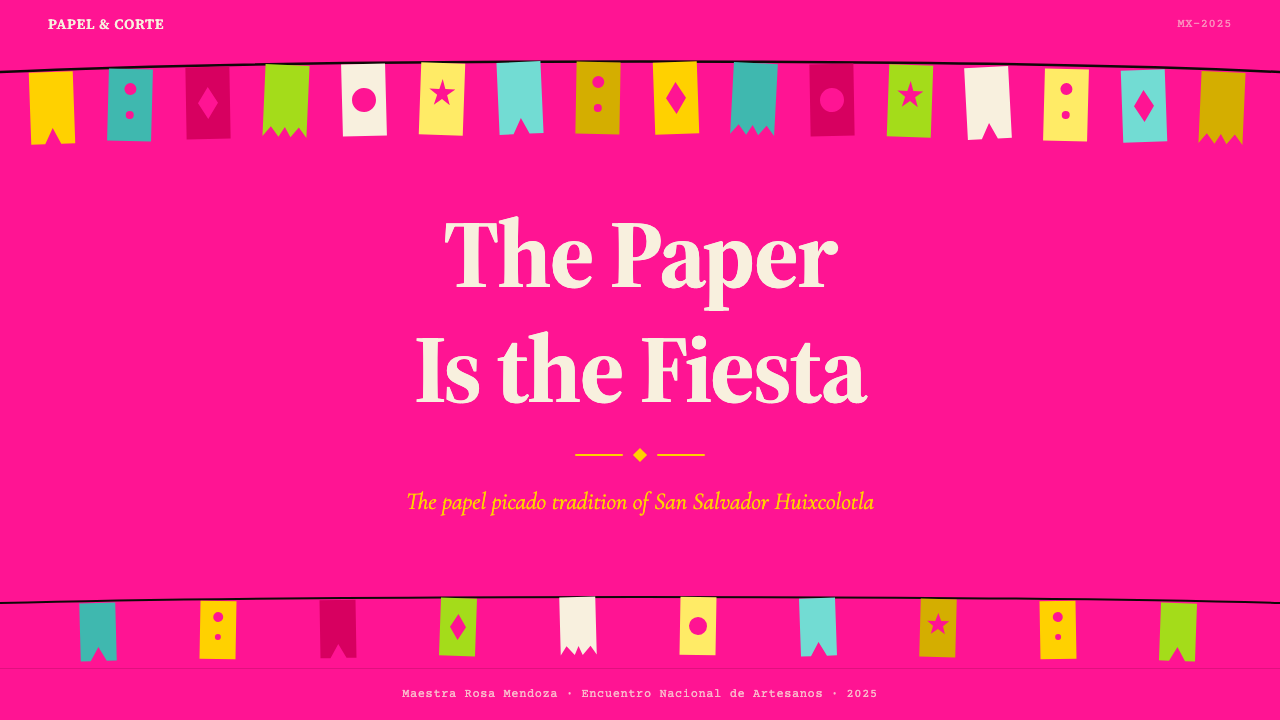 Mexican Papel Picado Tissue 设计风格用在幻灯片 · 封面上
