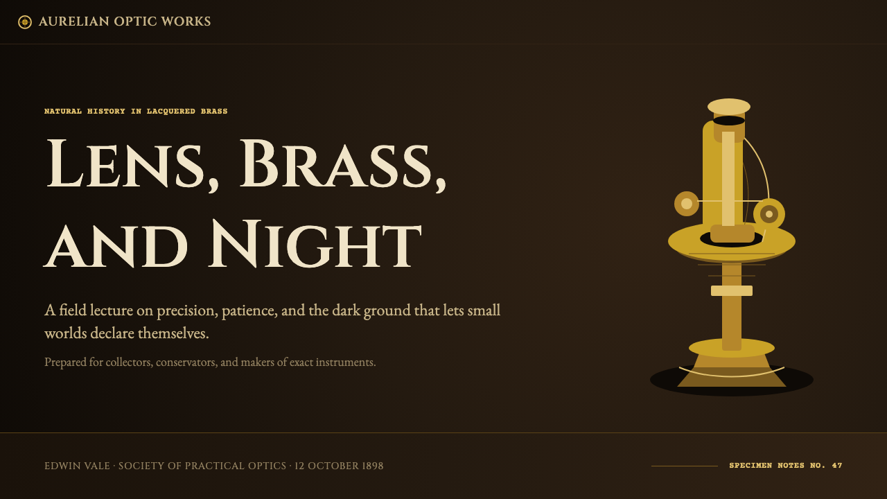 Victorian Brass Microscope design style applied to a Slide · cover